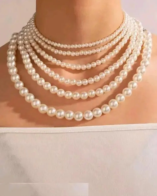 Sextuple Pearl Necklace