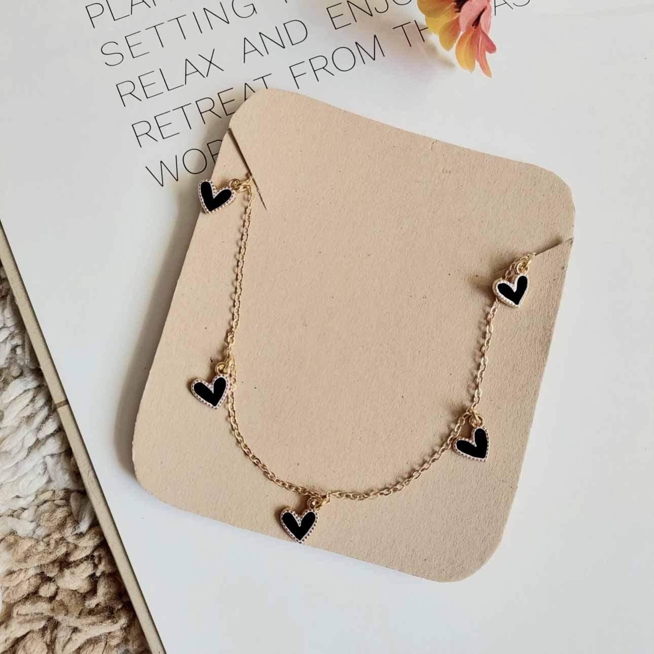 Five White Heart Necklace