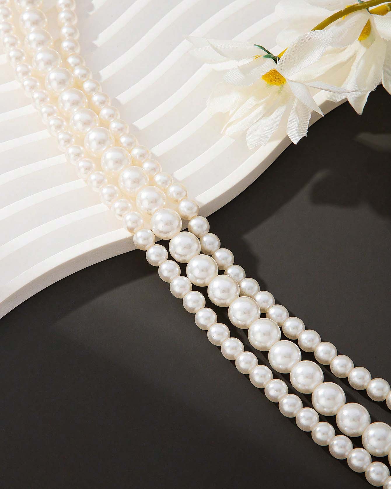 Triple Layered Pearl Neckalce