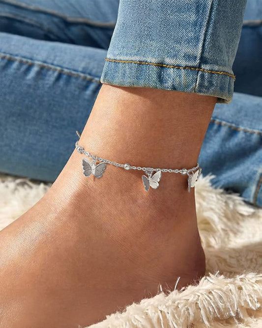 Butterfly Anklet (Silver)