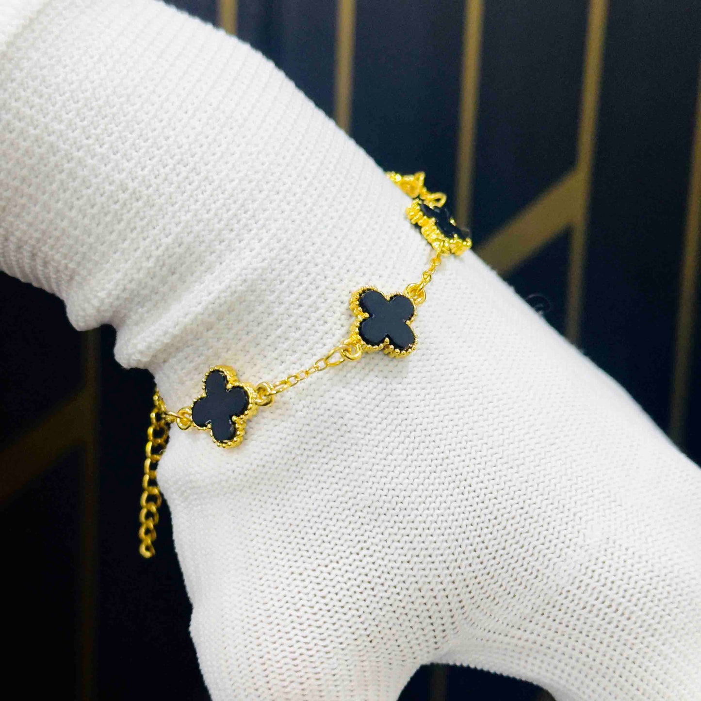 Black Flower Jewelry Set