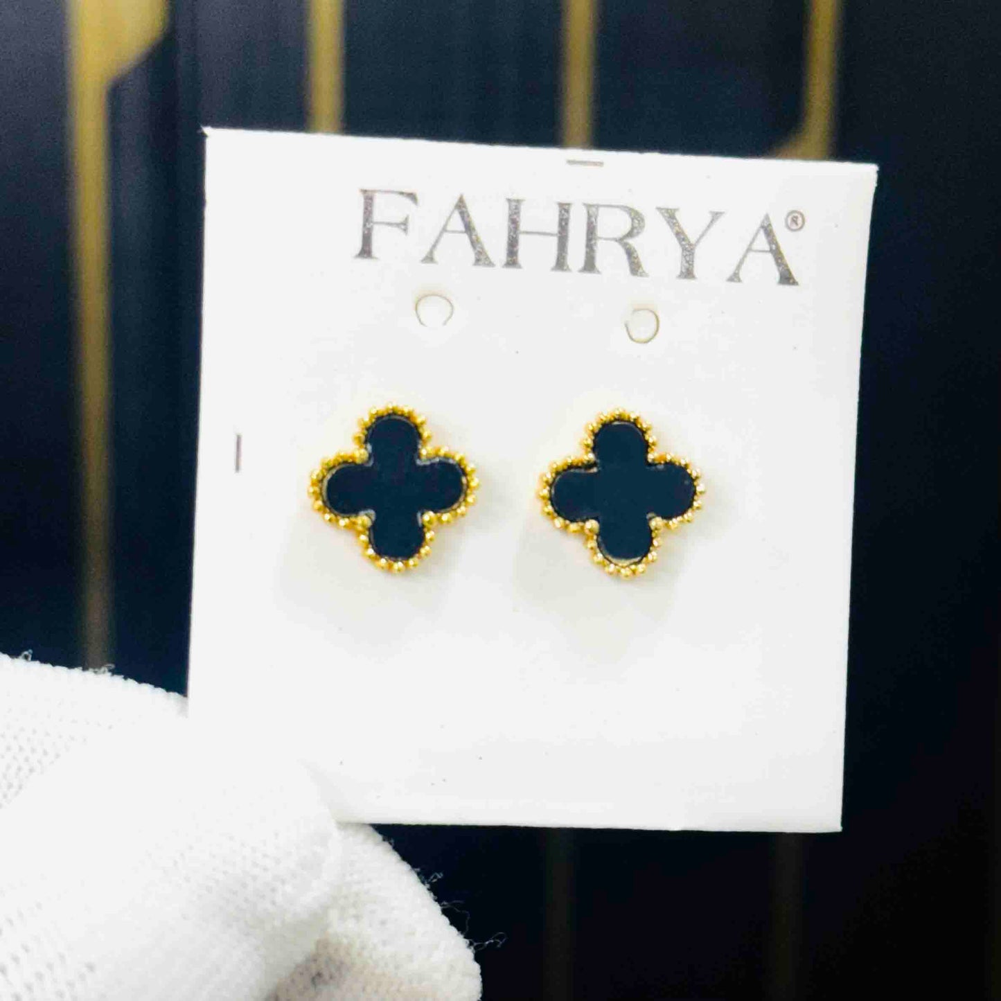 Black Flower Earrings