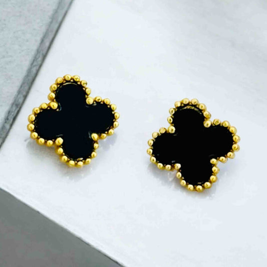Black Flower Earrings
