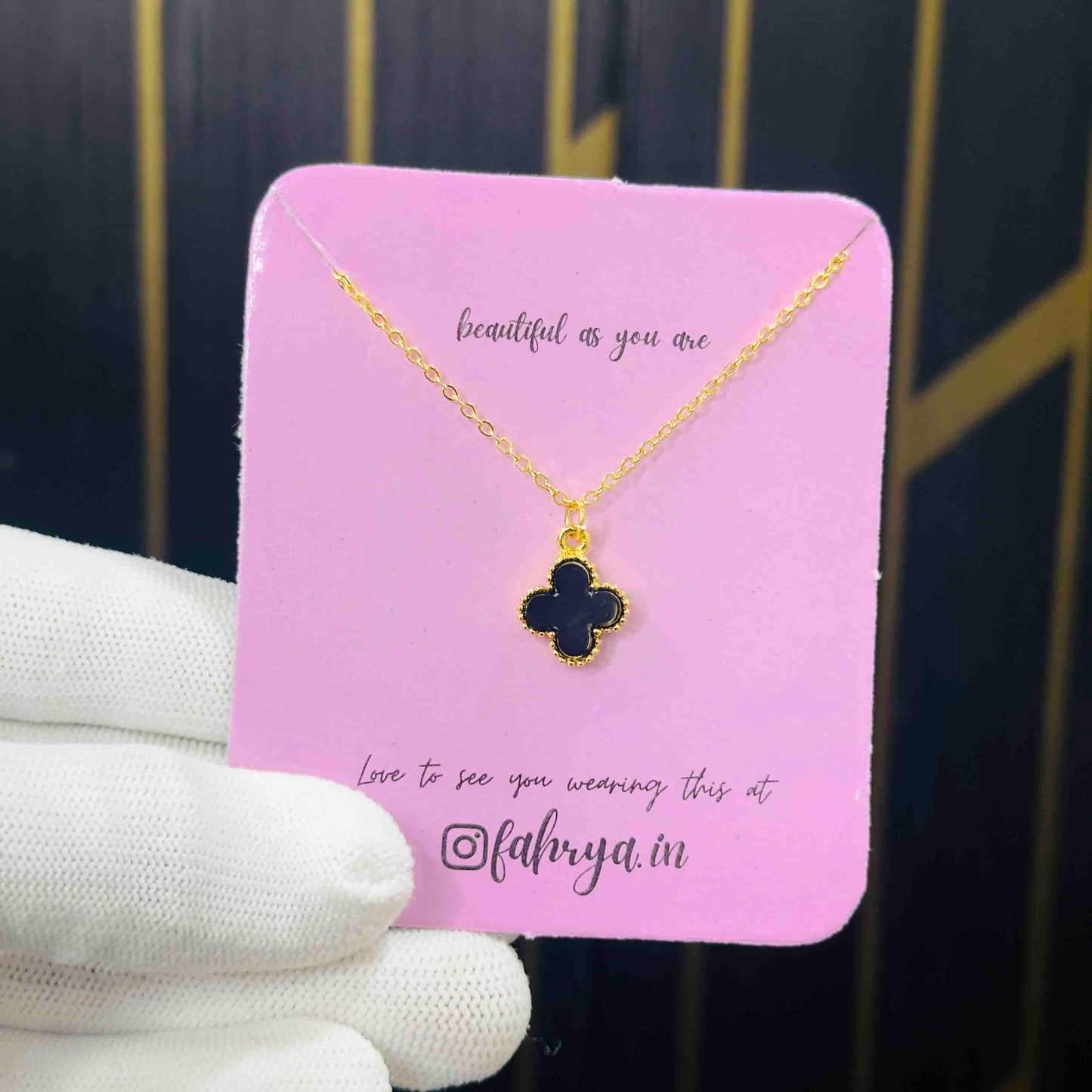 Black Flower Chain Pendant