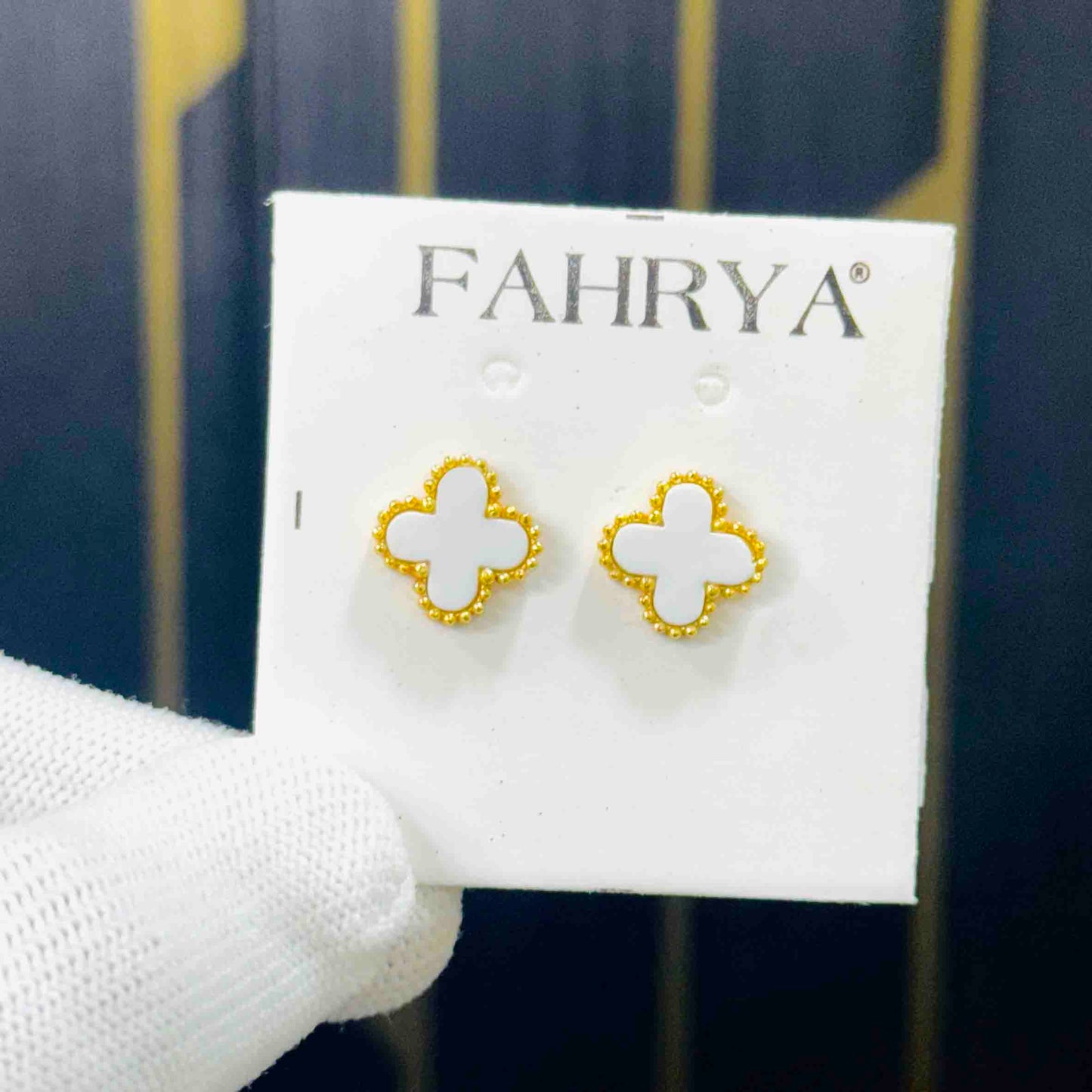 White Flower Earrings