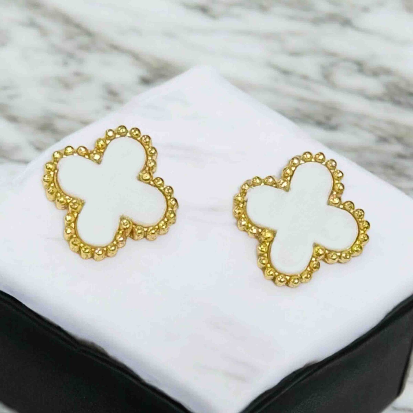 White Flower Earrings