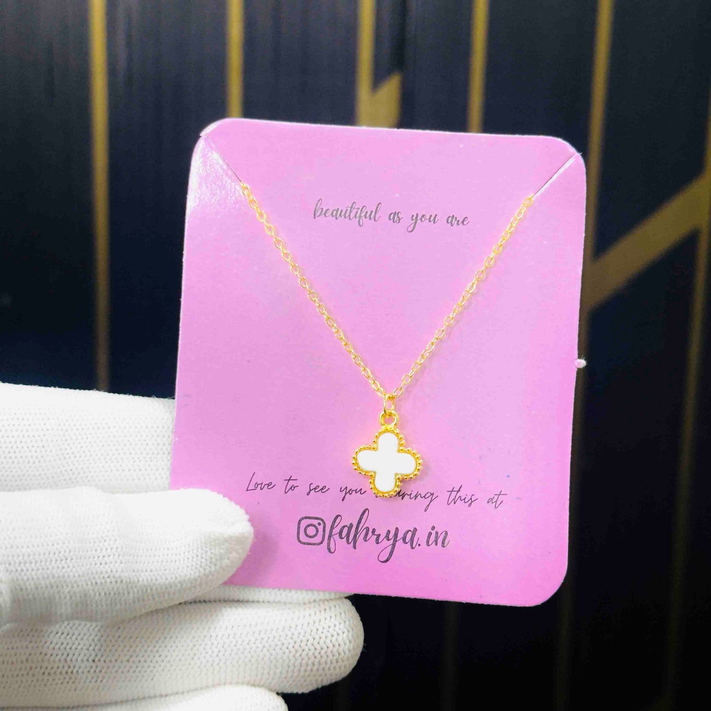 White Flower Chain Pendant