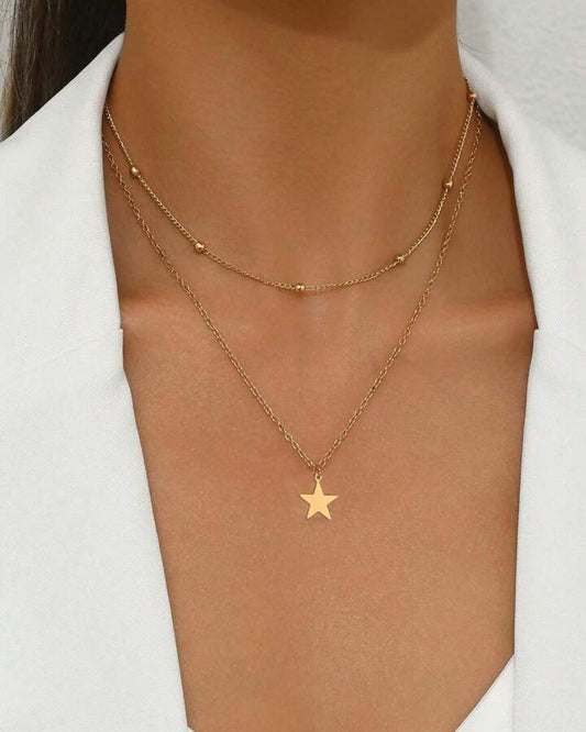 Star Dual Chain Necklace