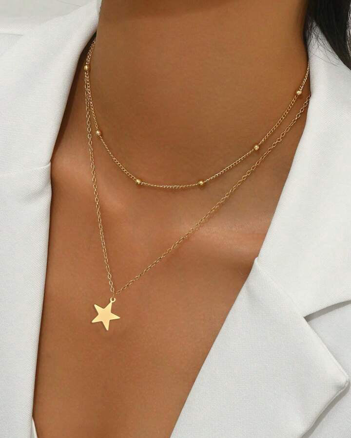 Star Dual Chain Necklace