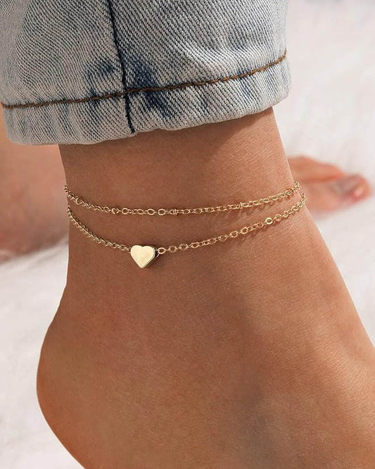 Dual Heart Chain Anklet