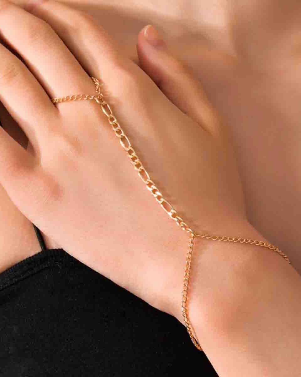 Gleam Trail Ring Cum Chain Bracelet