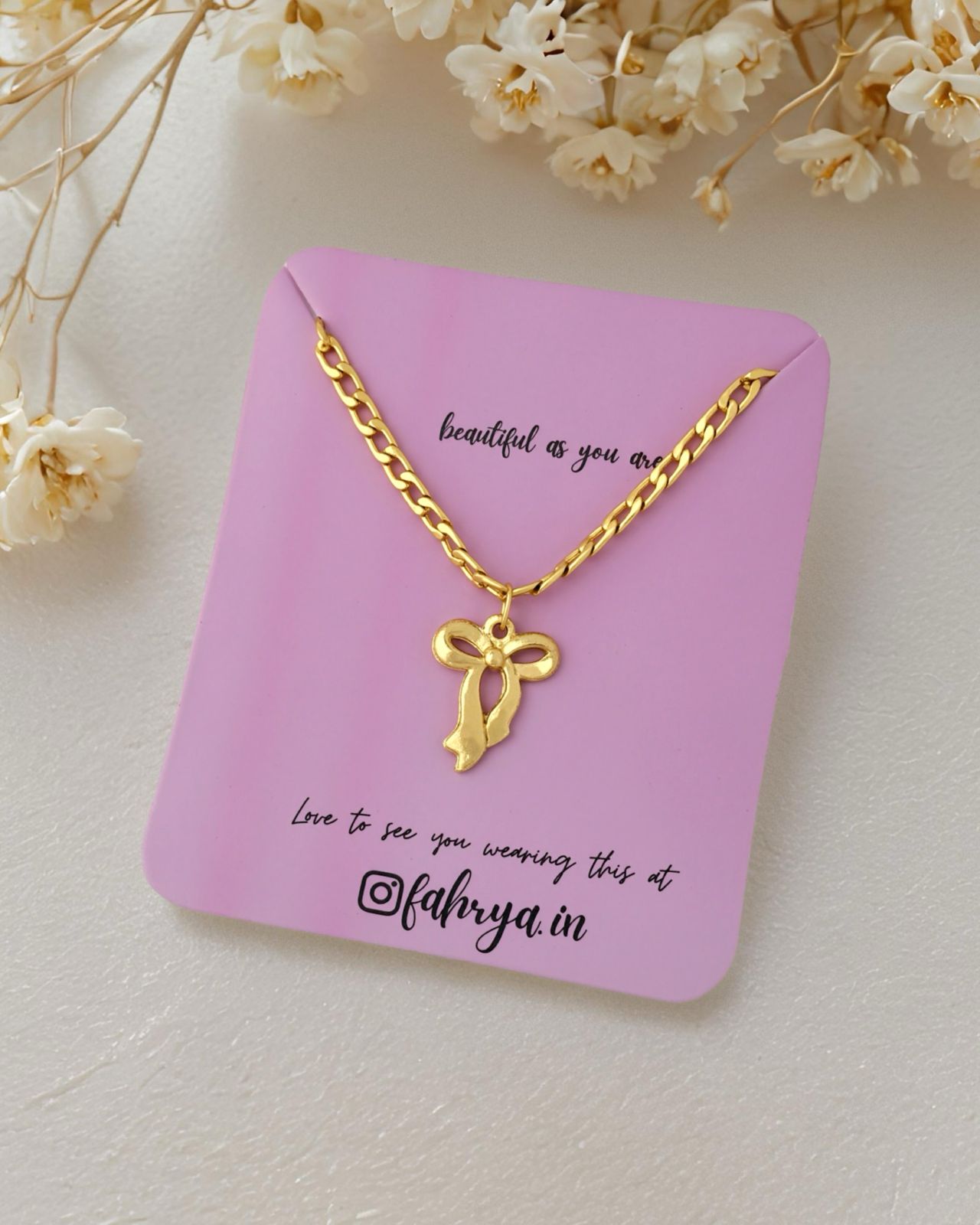 Bow Pendant Anti Tarnish Chain