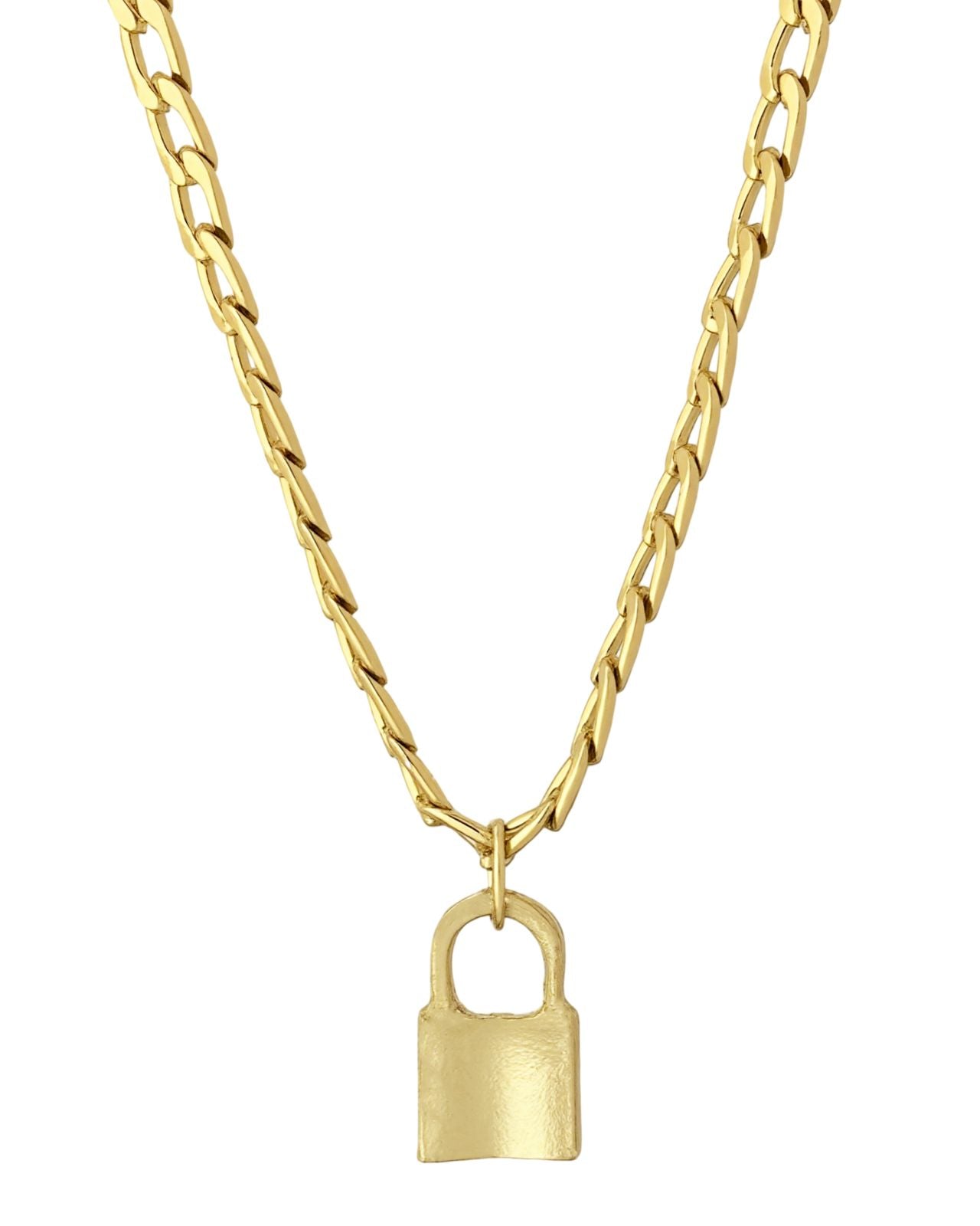 Lock Pendant Anti Tarnish Chain