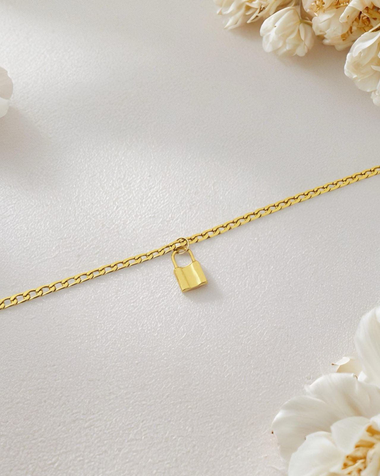 Lock Pendant Anti Tarnish Chain