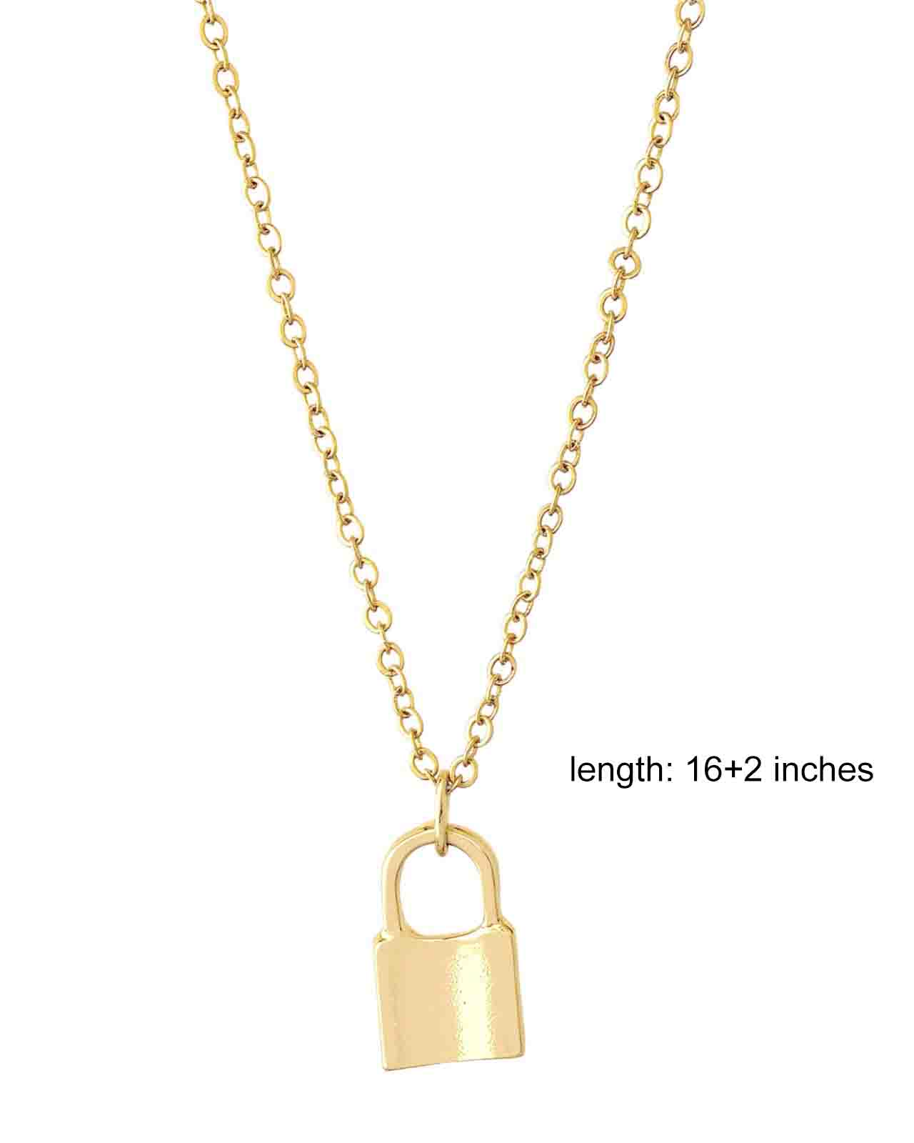 Lock Pendant Chain Necklace
