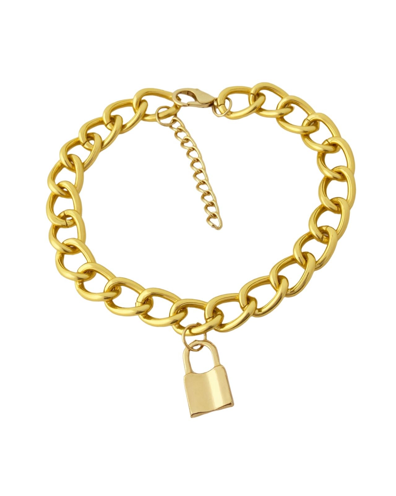 Lock Pendant Anti Tarnish Bracelet