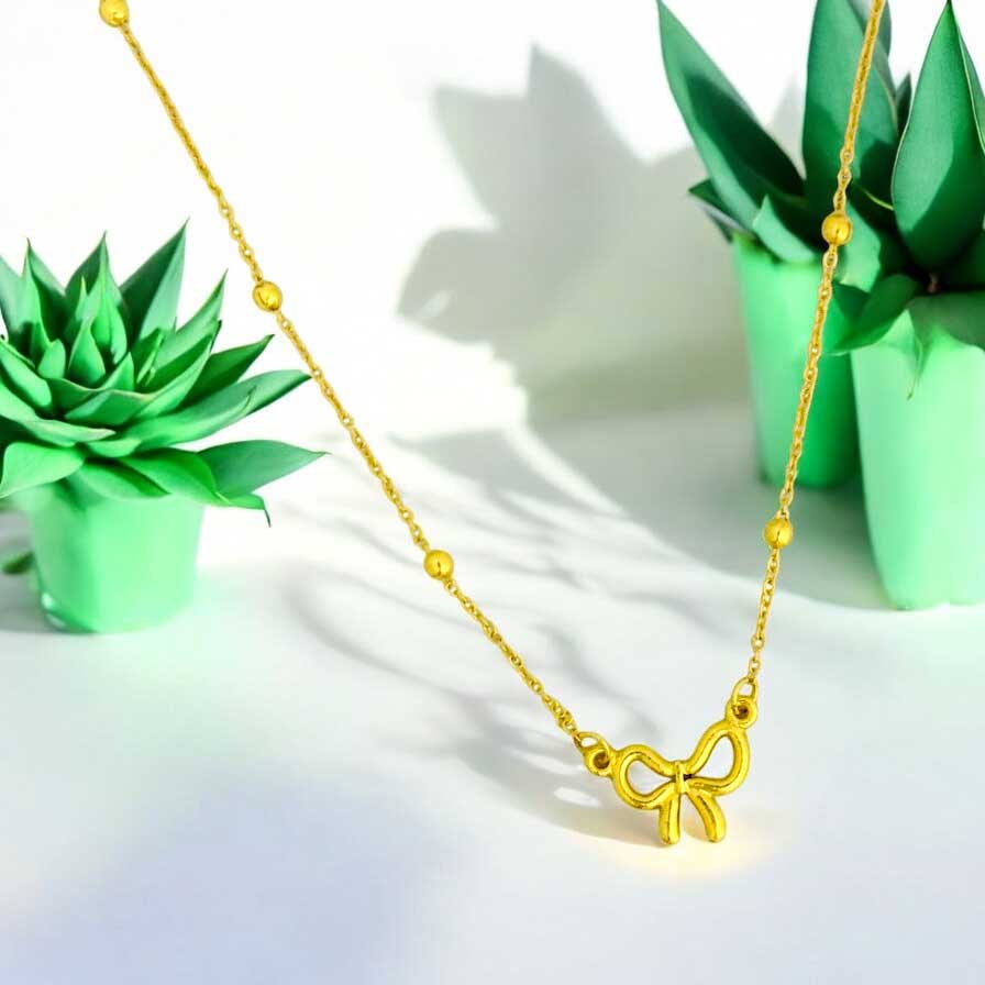 Simple Bow Heart Pendant