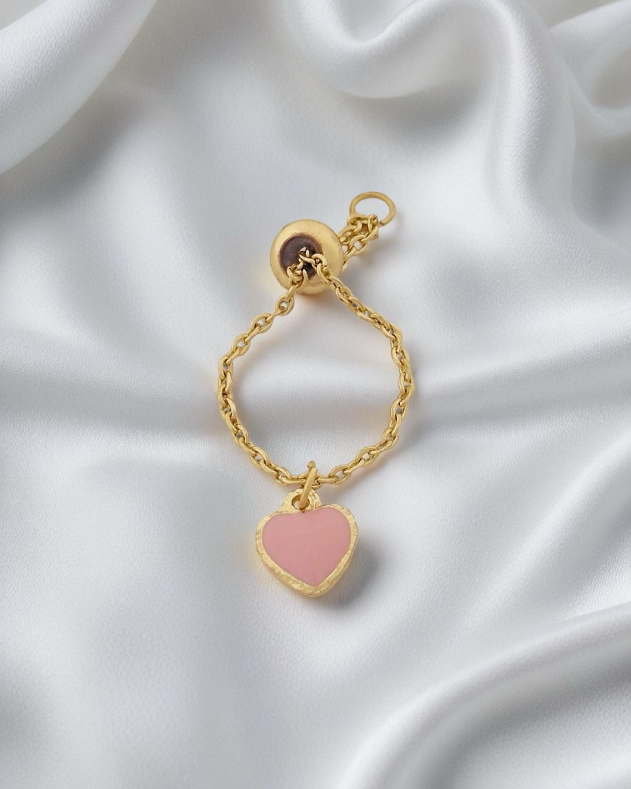 Small Heart Chain Ring