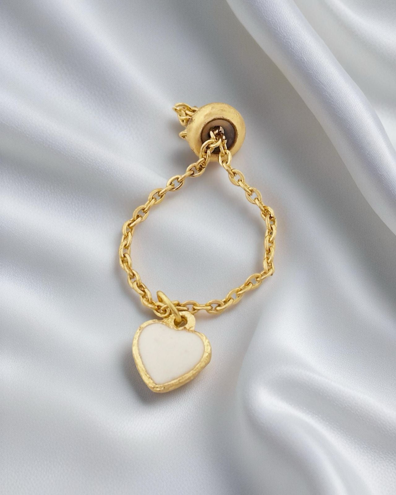 Small Heart Chain Ring