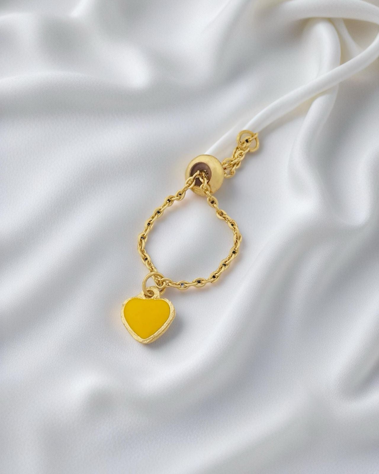 Small Heart Chain Ring
