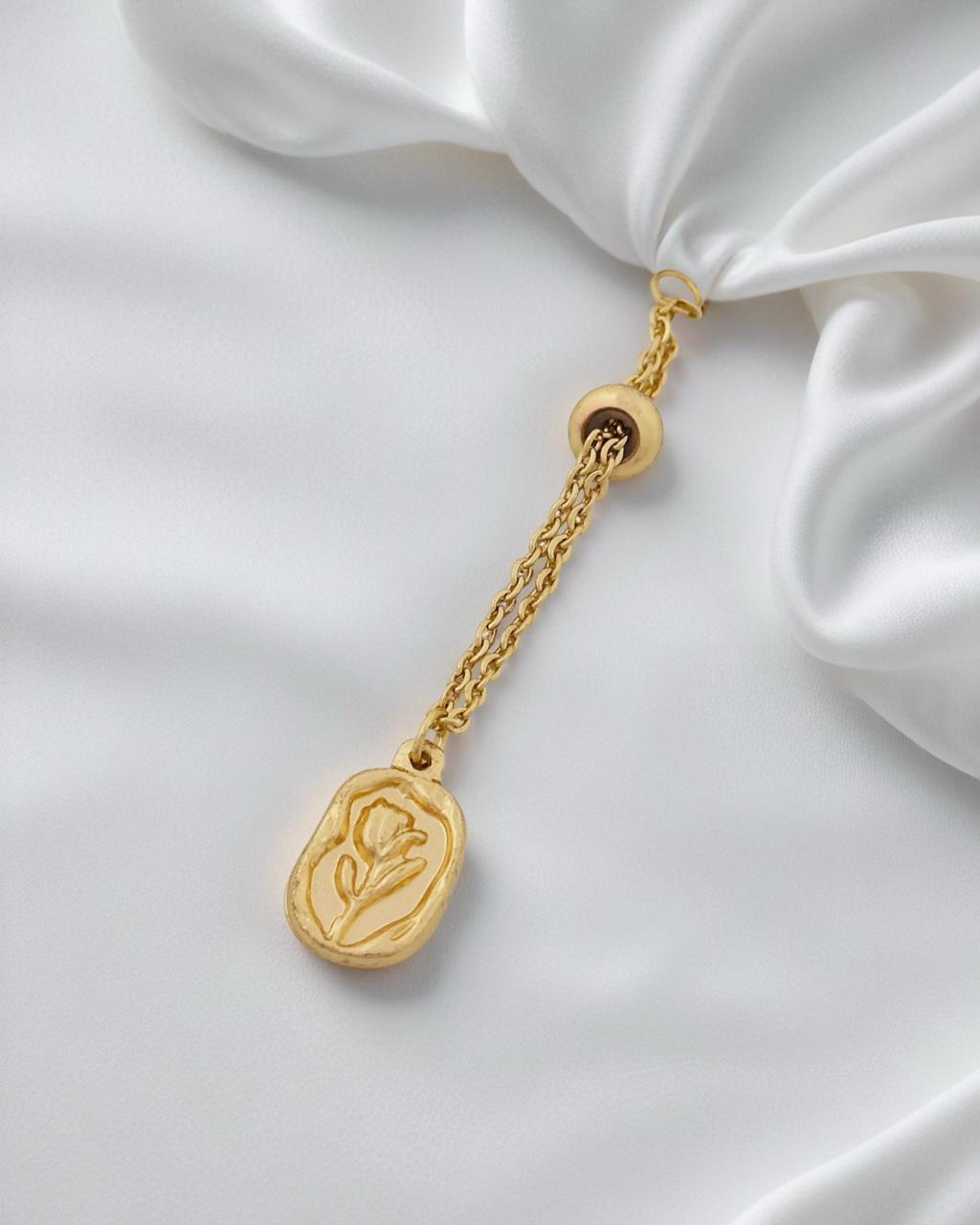 Rose Pendant Chain Ring