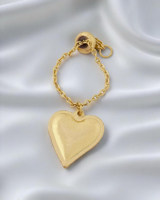 Bold Heart Chain Ring