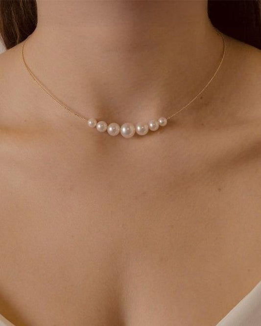 Pearl Wave Chain Necklace