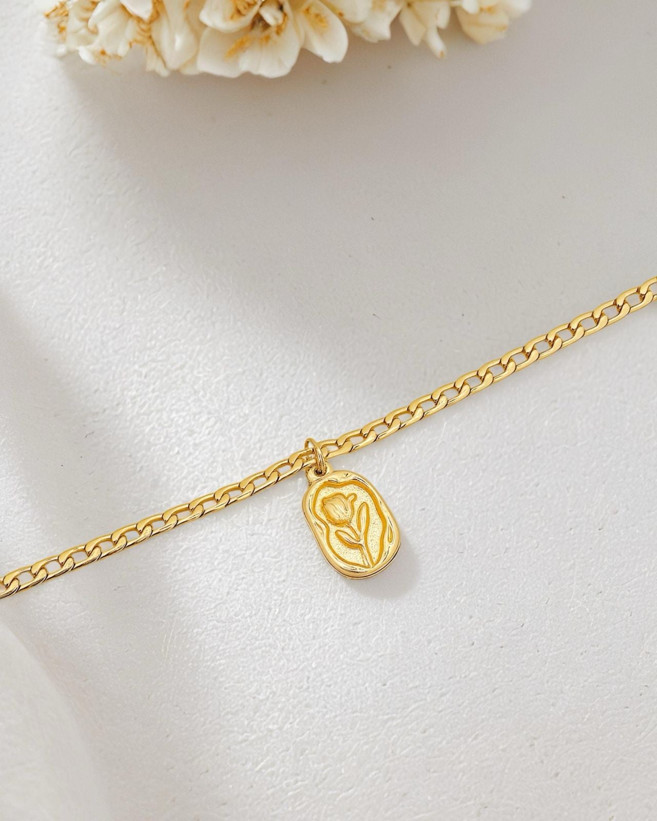 Rose Pendant Anti Tarnish Chain