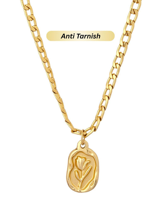 Rose Pendant Anti Tarnish Chain