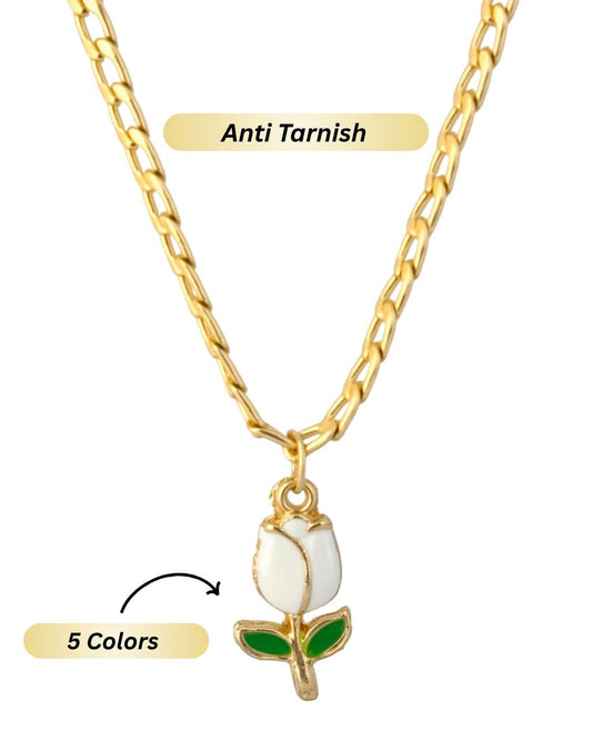 Flower Pendant Anti Tarnish Chain