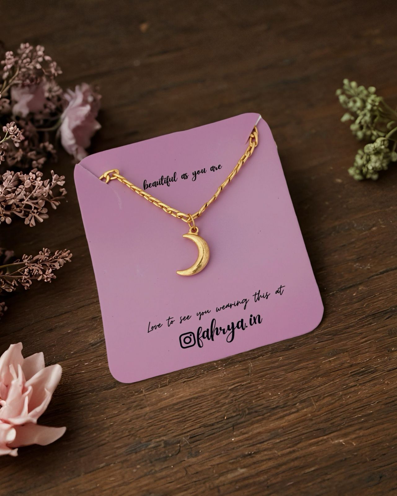 Moon Pendant Anti Tarnish Chain