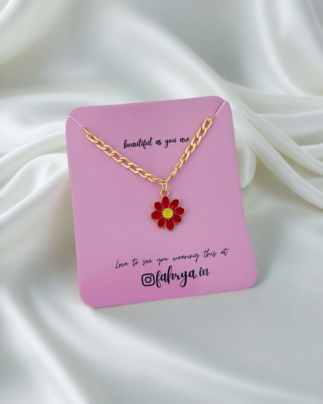 Flower Pendant Anti Tarnish Chain
