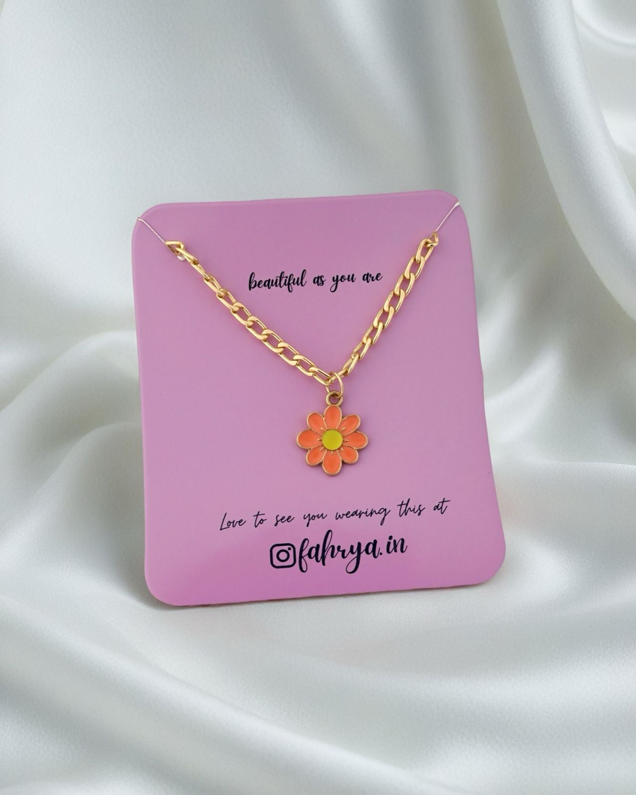 Flower Pendant Anti Tarnish Chain