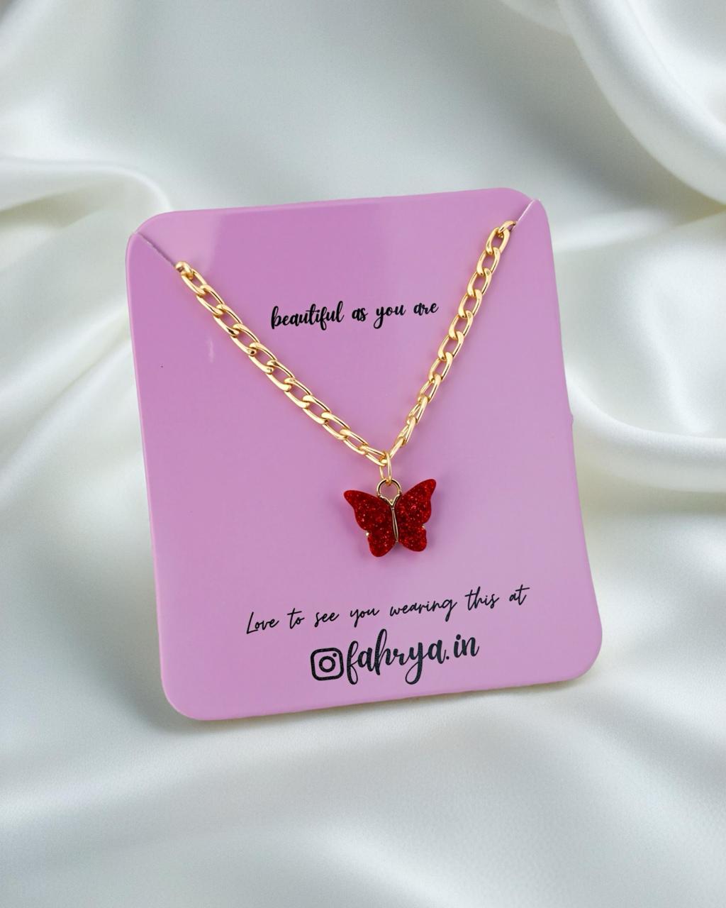 Red Butterfly Anti Tarnish Chain