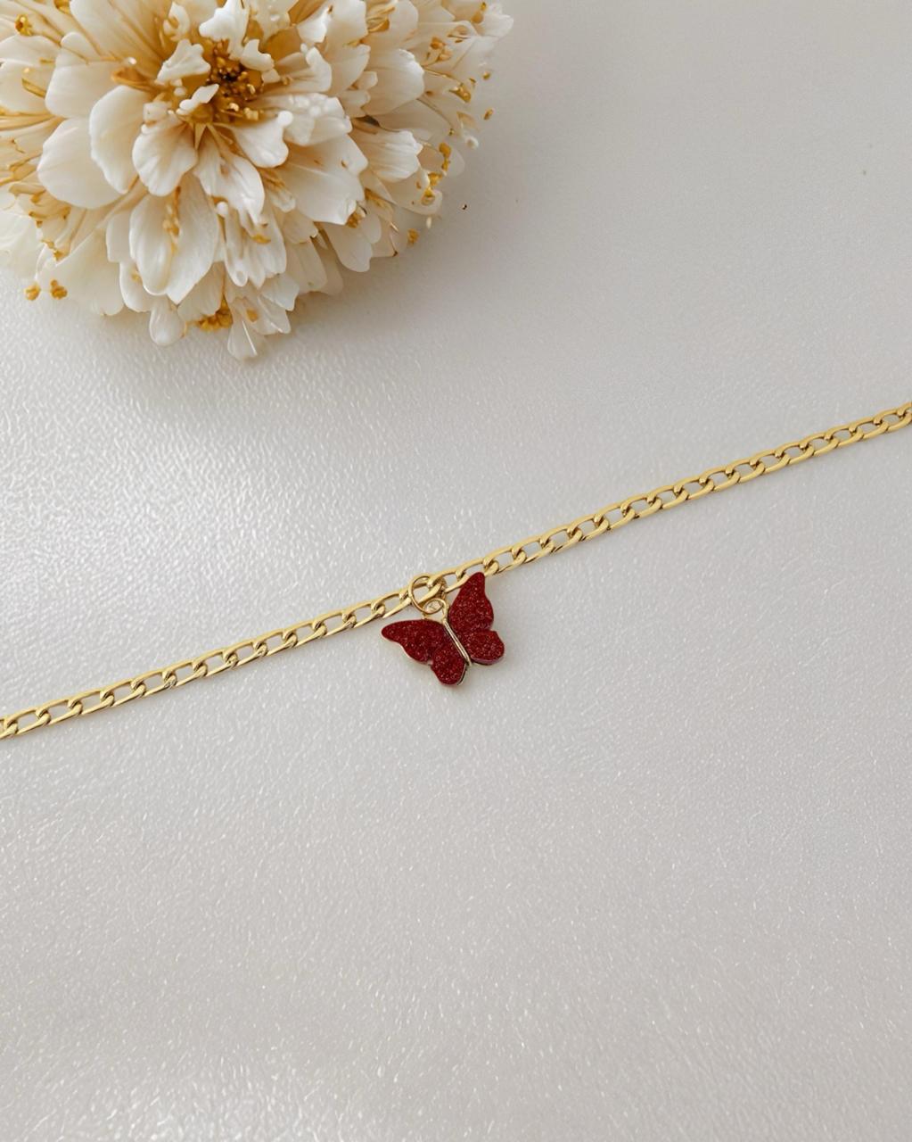 Red Butterfly Anti Tarnish Chain