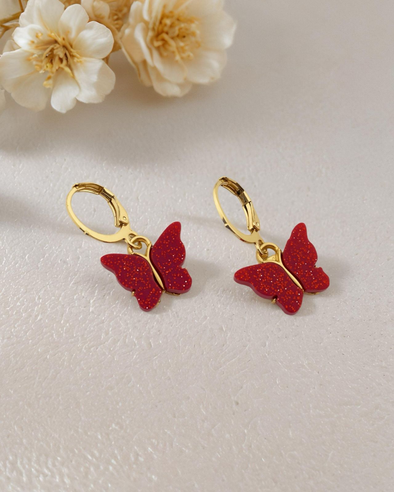 Red Butterfly Earrings