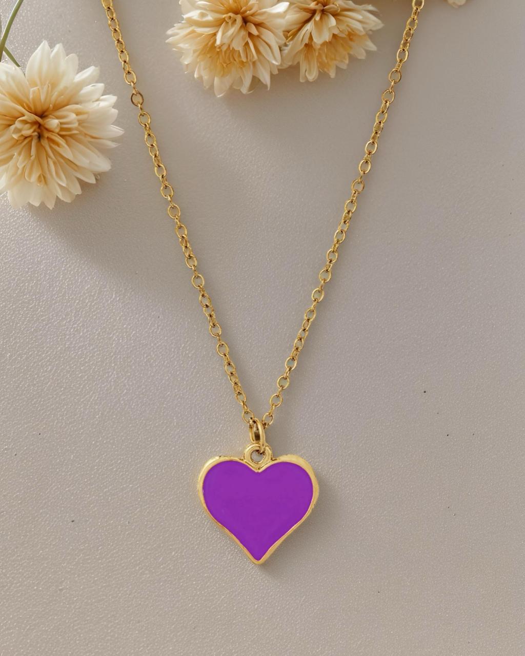 Heart Pendant Set-Purple