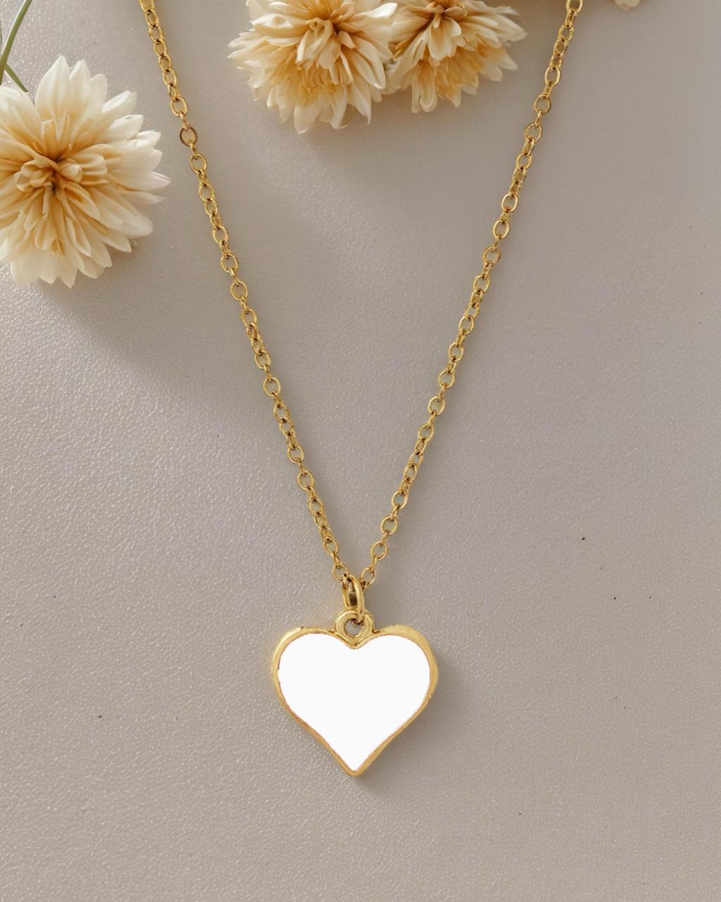 Heart Pendant Set-White