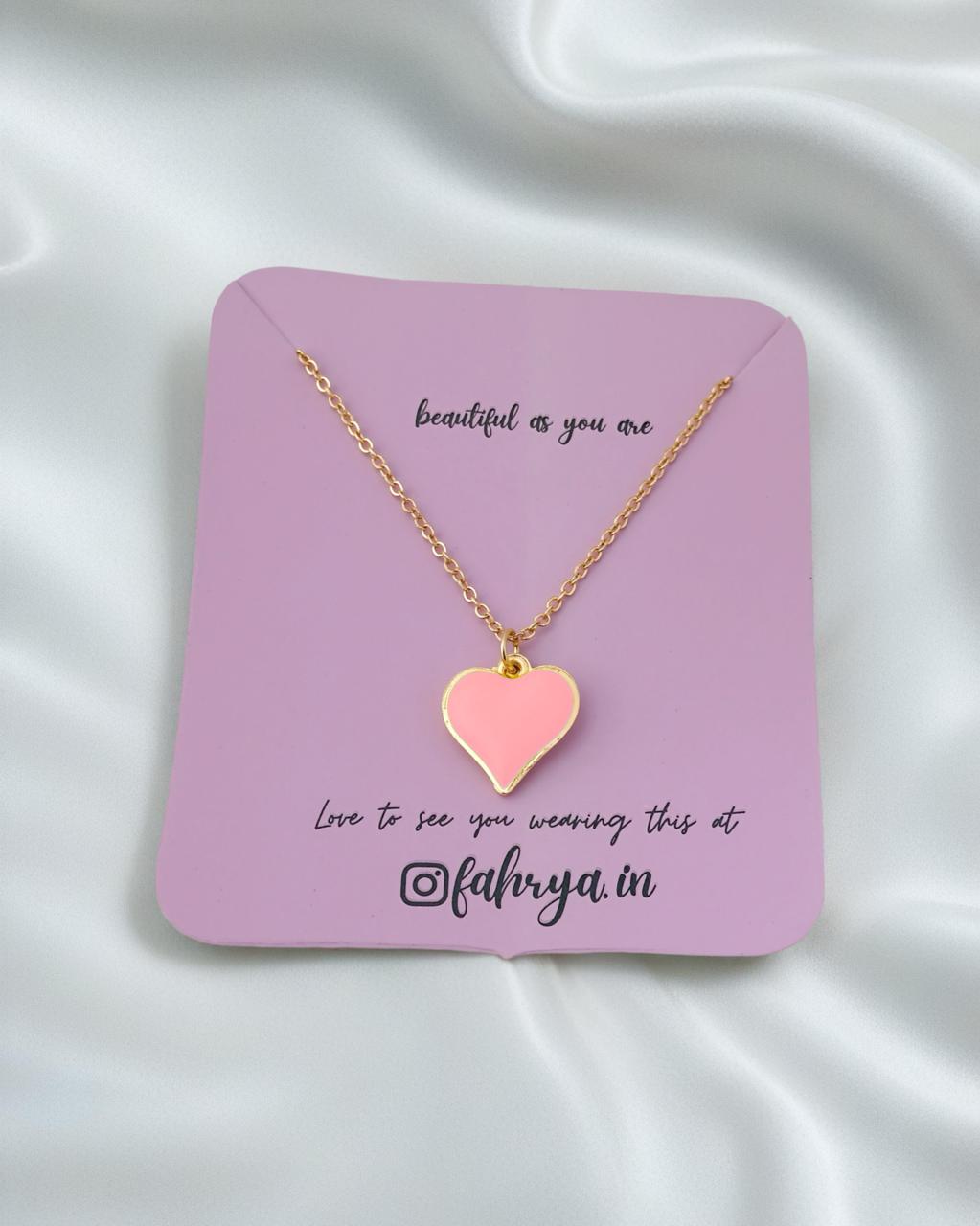 Heart Pendant Set-Pink