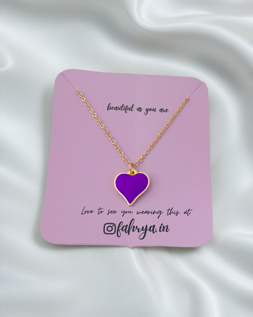 Heart Pendant Set-Purple