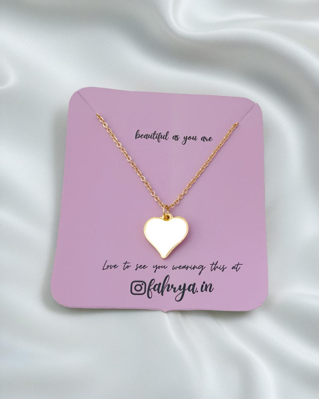Heart Pendant Set-White
