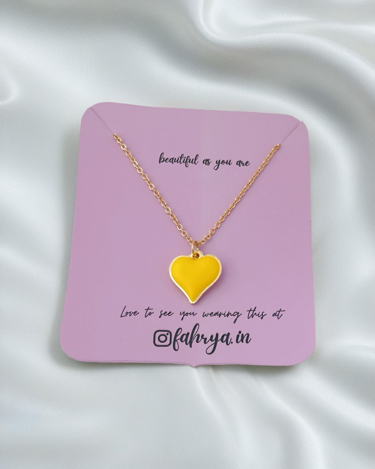 Heart Pendant Set-Yellow