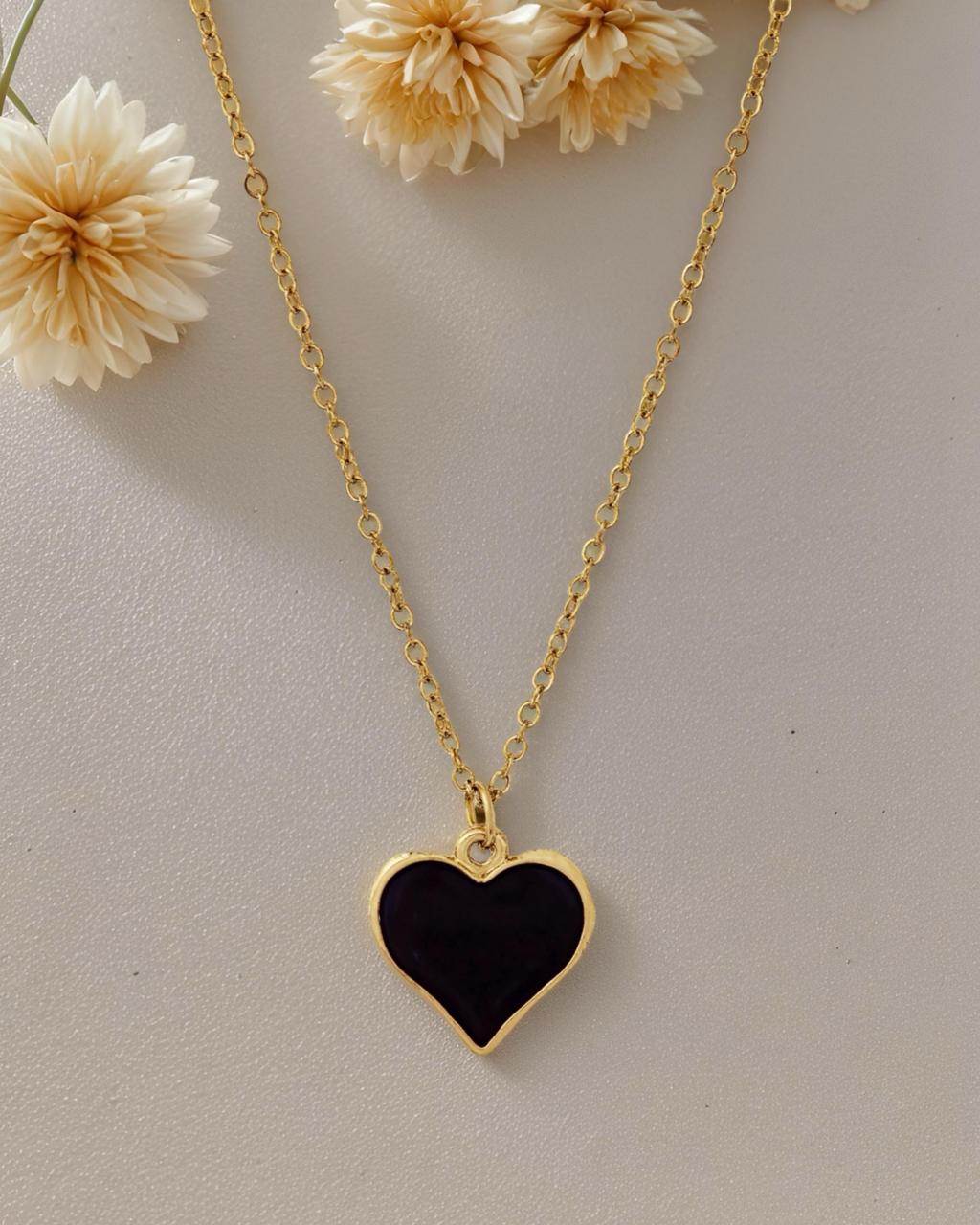Heart Pendant Set-Black