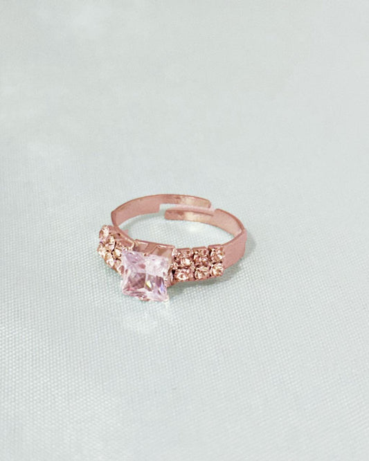 Stone Adjustable Ring-Rose Gold