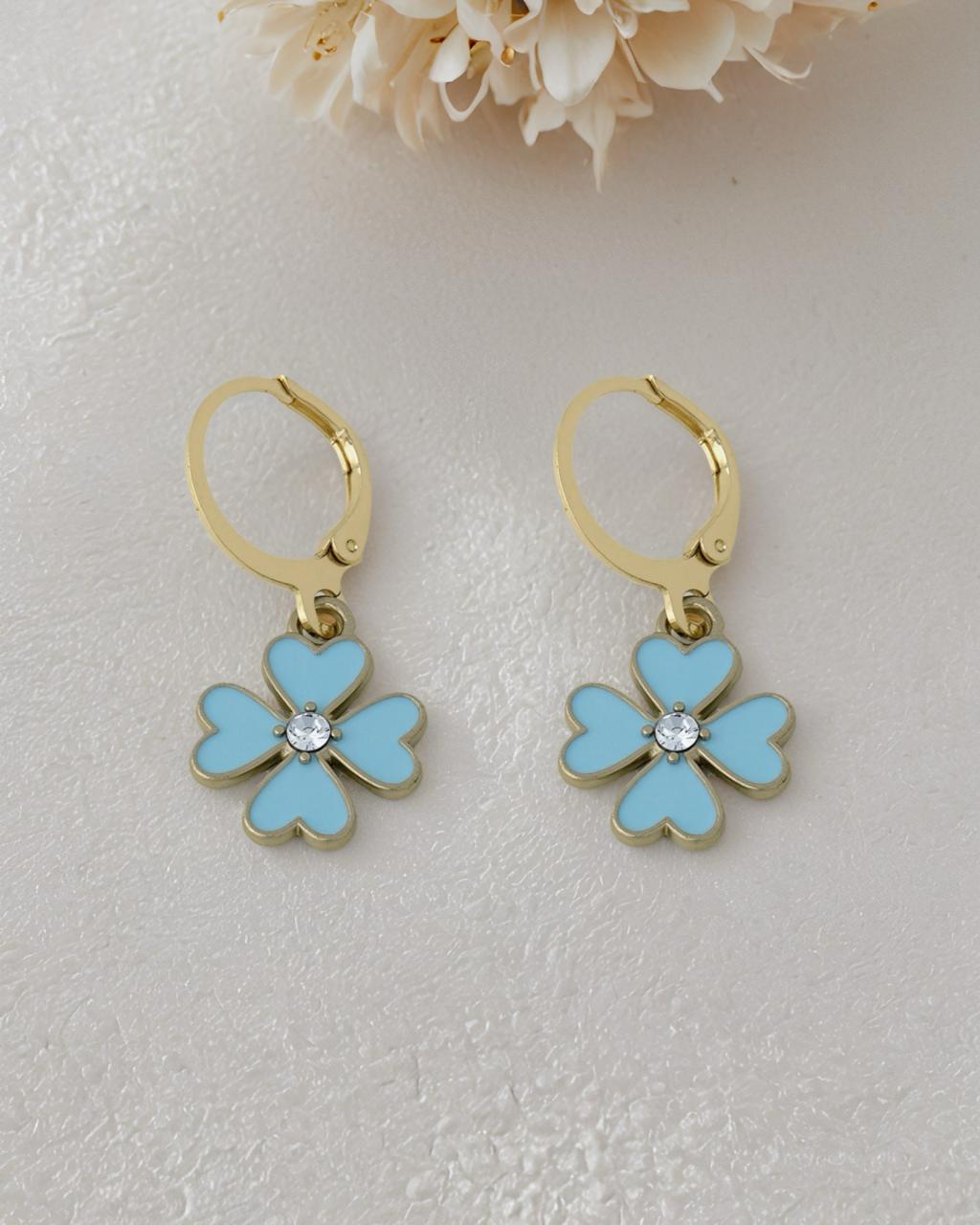 Blue Clover Earrings