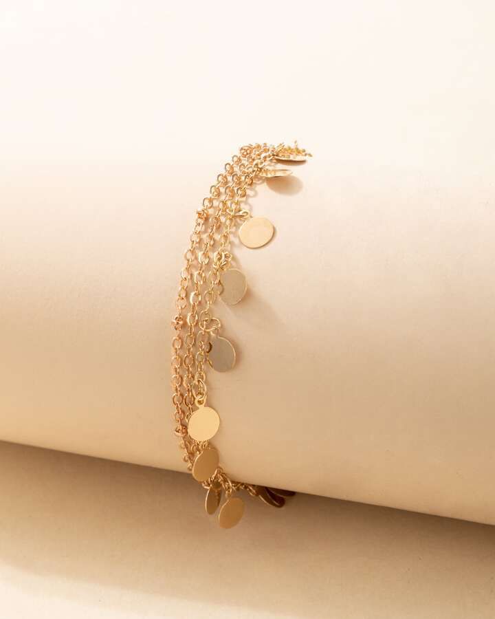 Triple Layered Droplets Anklet