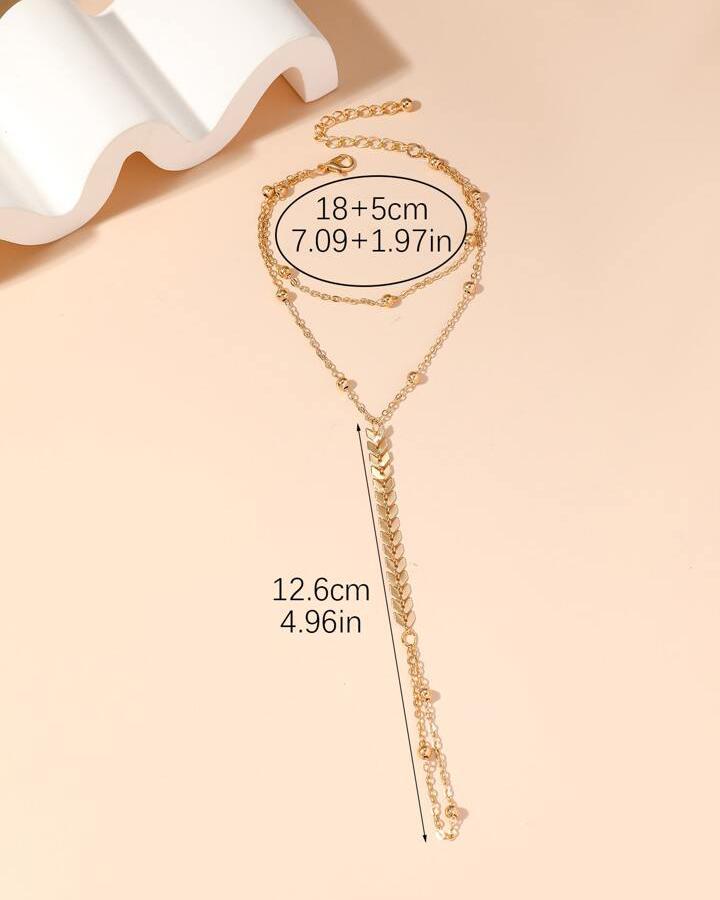 Elowen Leaf Ring Chain Bracelet