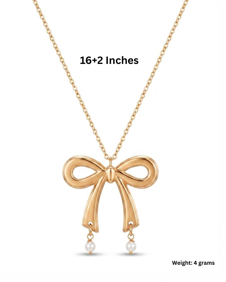 Bow Pearl Necklace
