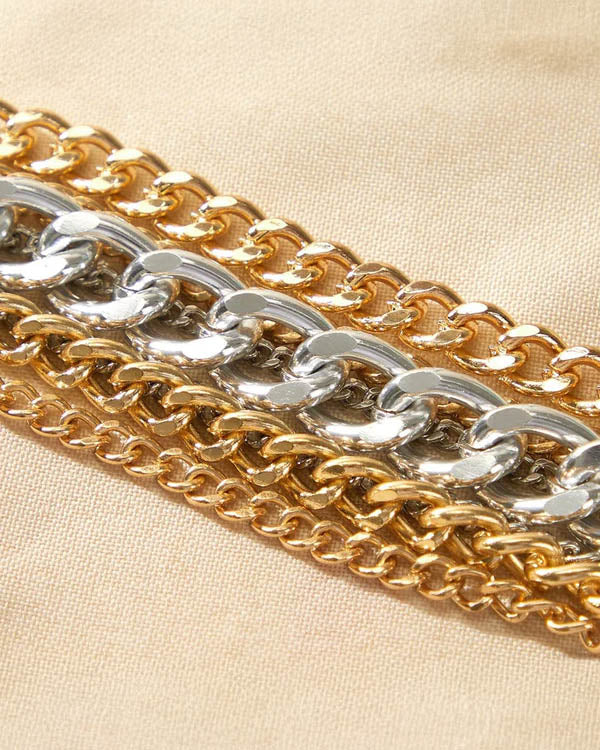 Gold & Silver Multi-Strand Charm Bracelet