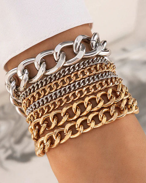 Gold & Silver Multi-Strand Charm Bracelet